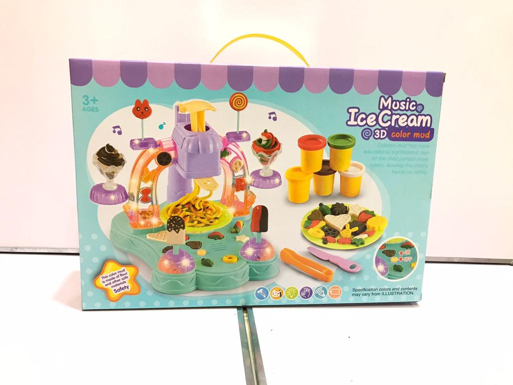 DIY Ice Cream Machine Color Mud Set Creative Kids Air Dry Clay